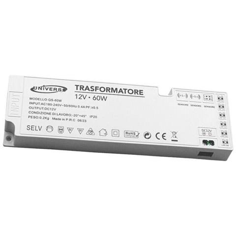 Alimentatore Slim Trasformatore Da 230v A 12v 60 W Per Striscia Led Sensori Luci - Foto 1