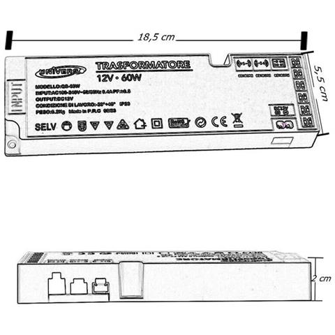 Alimentatore Slim Trasformatore Da 230v A 12v 60 W Per Striscia Led Sensori Luci - Foto 7