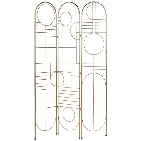 Paravento 3 Pannelli Metallo Oro 100 X 170 Cm Turania - Foto 2