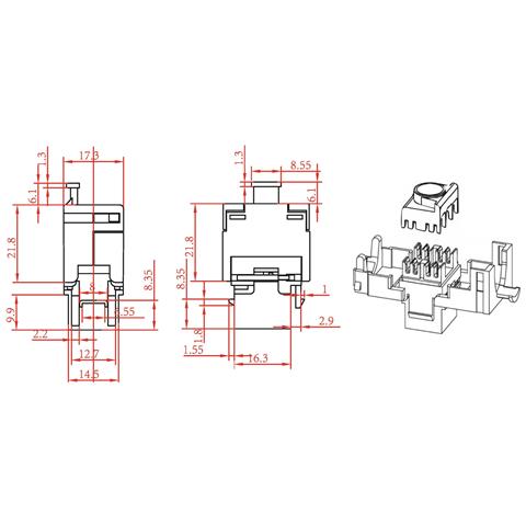 Frutto Keystone Rj45 Utp Cat. 6a - Foto 3