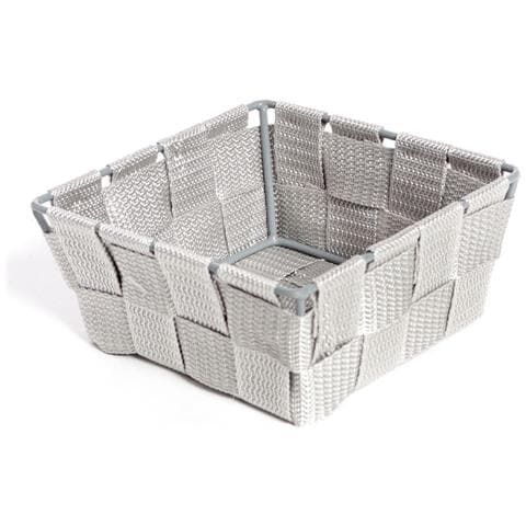 Contenitore Rattan Decorativo Cestino Portaoggetti 14x14x6 Vari Colori 14x14x6 Grigio - Foto 1