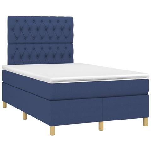 Giroletto A Molle Con Materasso Blu 120x190 Cm In Tessuto - Foto 2