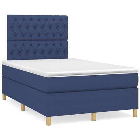 Giroletto A Molle Con Materasso Blu 120x190 Cm In Tessuto - Foto 1