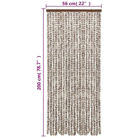 Tenda Antimosche Tortora E Bianca 56x200 Cm In Ciniglia - Foto 7