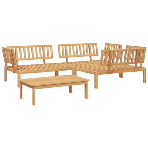 Set Divano Pallet Da Giardino 4 Pz In Legno Massello Di Acacia - Foto 2