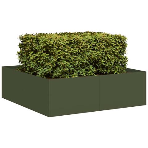 Fioriera Verde Oliva 100x100x30 Cm In Acciaio - Foto 1