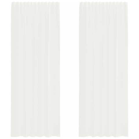 Tende In Voile Con Tasche Per Aste 2 Pz Bianco - Foto 1
