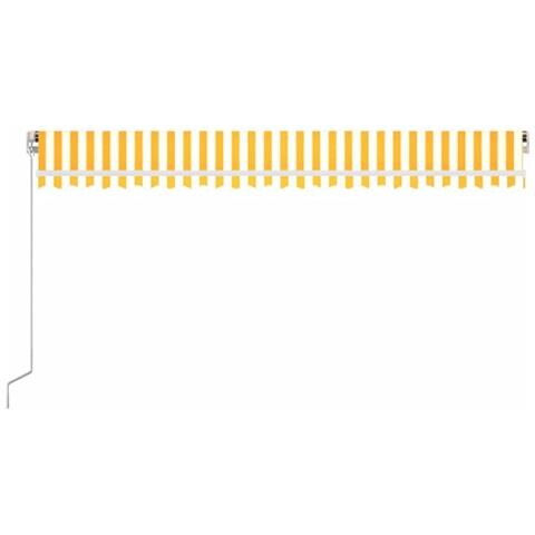 Lusso Casadino -  Tenda Da Sole Manuale Con Led 500x300cm Giallo E Bianco - Foto 2