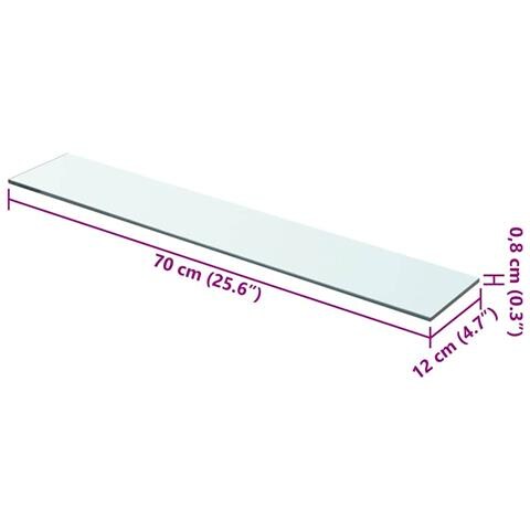 Lusso Casadino -  Mensole In Vetro Trasparente 2 Pz 70x12 Cm - Foto 4