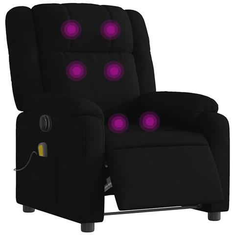 Lusso Casadino -  Poltrona Massaggiante Reclinabile Elettrica Nera In Tessuto - Foto 2