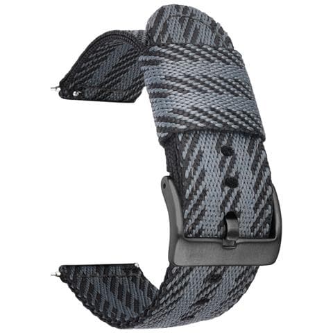 Elegante Cinturino Per Orologio In Nylon Da 24/22/20/18 Mm Con Fibbia Nera Black 18 Mm - Foto 1