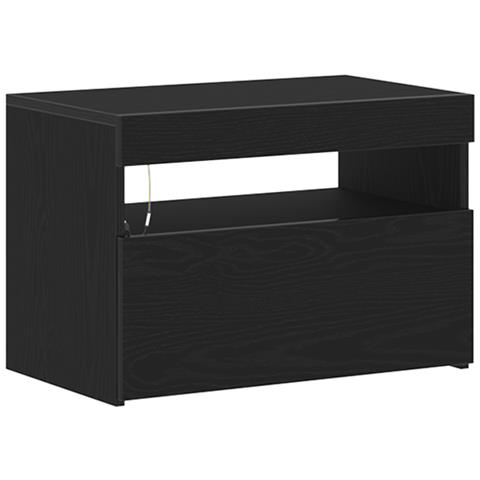 Mobile per TV  con luci LED Rovere Nero 60x35x40 cm in legno ingegnerizzato - Foto 1