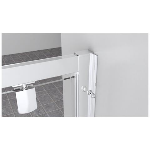 Box Doccia Nicchia 80 Cm Porta Due Battenti H195 Cm Gina Cromato - Foto 2
