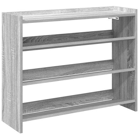 Scarpiera Grigio Sonoma 80x25x62 cm in Legno Multistrato - Foto 1