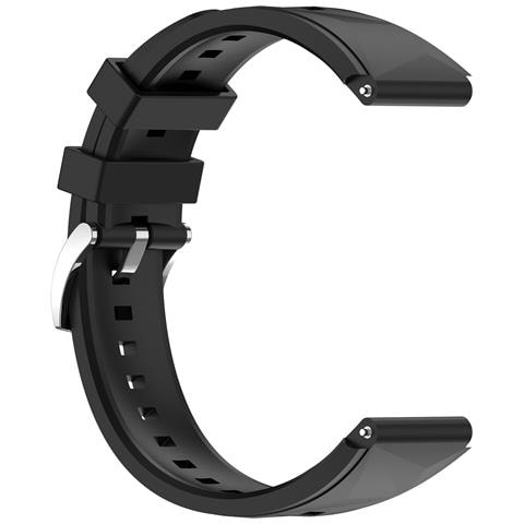 Cinturino In Silicone Con Texture Cristallo Di Ghiaccio, Pulsante A Pressione, Fibbia In Acciaio, 18 Mm, Universale, Compatibile Con Huawei 41/42 Mm Black - Foto 2