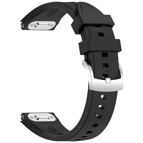Cinturino In Silicone Con Texture Cristallo Di Ghiaccio, Pulsante A Pressione, Fibbia In Acciaio, 18 Mm, Universale, Compatibile Con Huawei 41/42 Mm Black - Foto 1