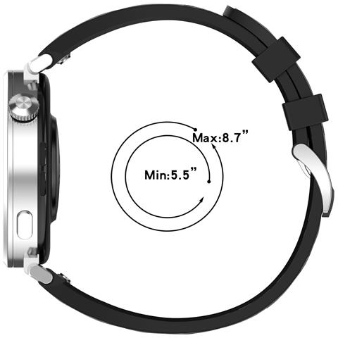 Cinturino In Silicone Con Texture Cristallo Di Ghiaccio, Pulsante A Pressione, Fibbia In Acciaio, 18 Mm, Universale, Compatibile Con Huawei 41/42 Mm Black - Foto 7