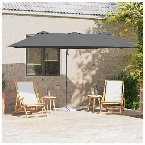 Ombrellone a braccio da giardino Antracite 372 x 198 x 243 cm - Foto 2