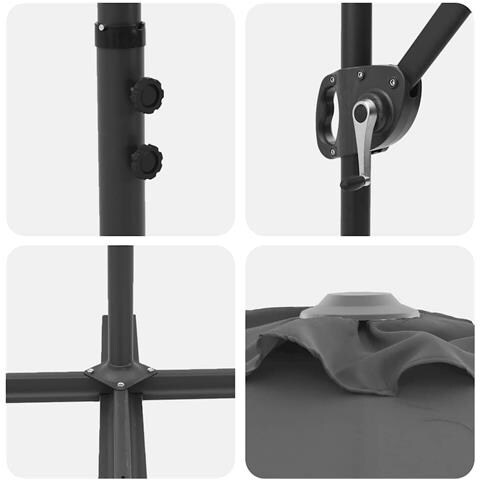 Ombrellone a braccio da giardino Antracite 372 x 198 x 243 cm - Foto 9