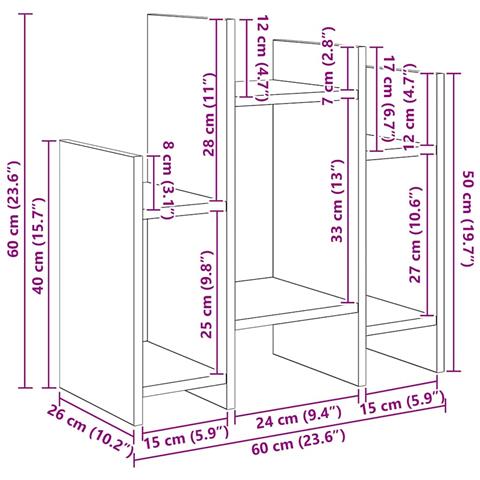 Mobile laterale Legno vecchio 60 x 26 x 60 cm Legno multistrato - Foto 7