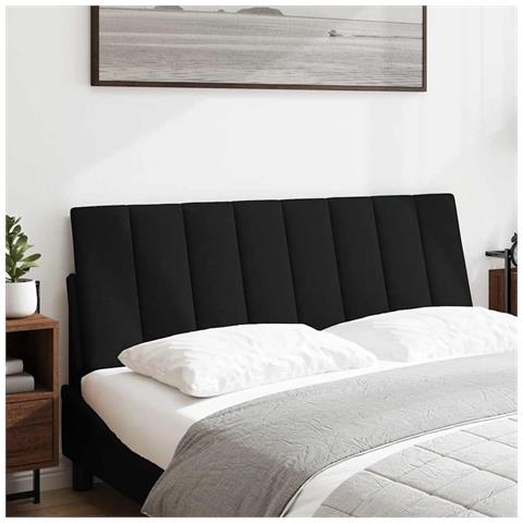 Cuscino Testiera Nero 140 cm in Tessuto - Foto 2