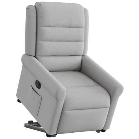 Poltrona Alzapersona Reclinabile Elettrica Grigi Nuvola Tessuto - Foto 2