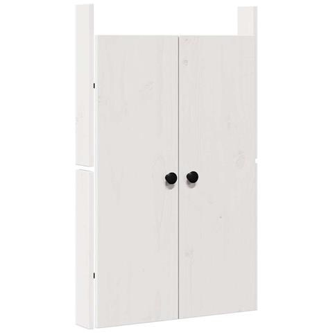 Porta da cucina Bianco 50 x 9 x 82 cm Legno massello di pino - Foto 1
