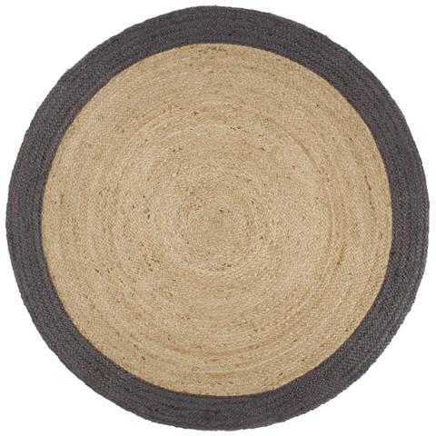 Tappeto Lavorato A Mano In Juta Con Bordo Grigio Scuro 210 Cm - Foto 2