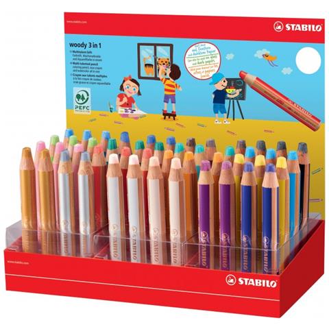 woody 3 in 1 - Matita colorata Multi-Funzione - Display con 48 matite colorate - Foto 1