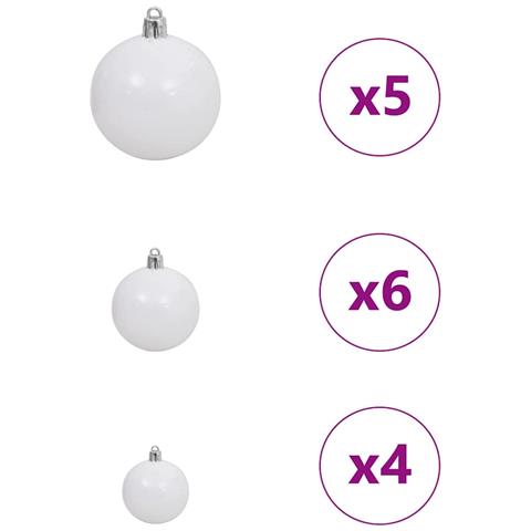 Albero di Natale artificiale con 150 LED Bianco 150 cm PE e PVC - Foto 9