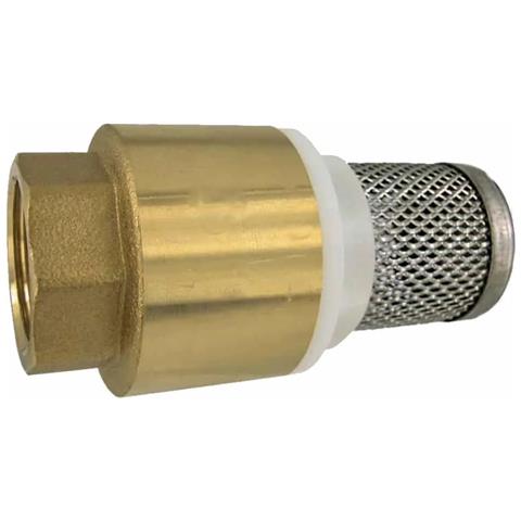 Valvola Di Fondo In Ottone 3/4  Con Filtro Acciaio Inox E Valvola Di Ritegno - Foto 1