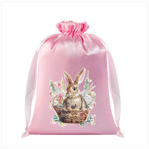 Set Di 10 Sacchetti Di Caramelle Pasquali - Sacchetti Regalo In Seta Con Coulisse Per Bomboniere E Dolcetti Pasquali Pink - Foto 3