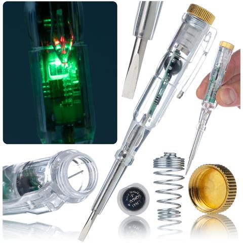 Probovetta In Cacciavite - Rilevamento Corrente Con Segnalazione Luminosa E Sonora | Cr-v, Abs, 70-250v | Misurazione Sicura E Precisa - Foto 1