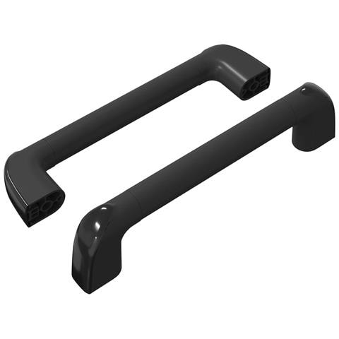 Manico Tinta unita 2 pcs Nero 380 x 34 x 85 mm Alluminio e PP - Foto 1