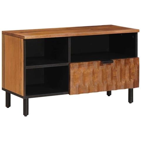 Mobile TV con cassetto Finitura Marrone Acacia 80 x 33 x 46 cm - Foto 1