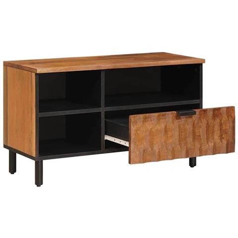 Mobile TV con cassetto Finitura Marrone Acacia 80 x 33 x 46 cm - Foto 2