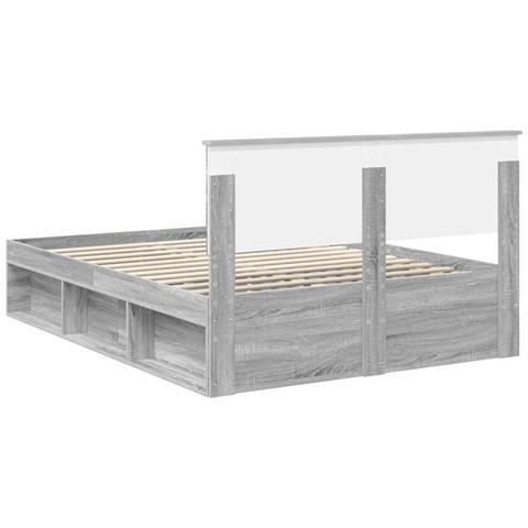 Struttura del letto con testiera Grigio Sonoma 140 x 190 cm - Foto 9
