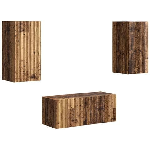 Set mobile TV 6 pcs Legno vecchio Legno multistrato - Foto 1