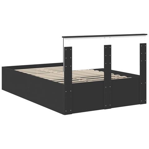 Struttura del letto Nero 135 x 190 cm Legno multistrato - Foto 9
