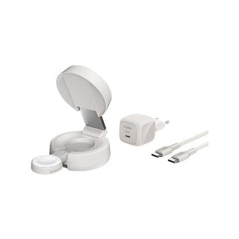 Caricabatterie Wireless 2 in 1 BoostCharge Pro Qi2 25W - Beige - Foto 2