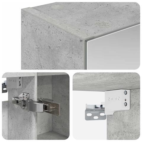 Mobiletto per specchio da bagno con lo scaffale Grigio cemento - Foto 9