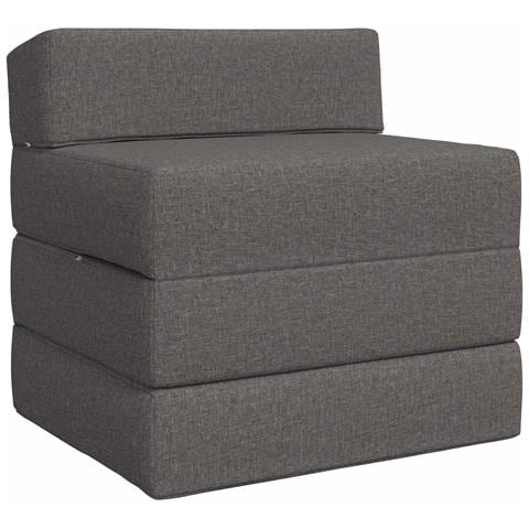 Divano Letto Pieghevole Grigio Chiaro 200 x 70 x 10 cm Tessuto - Foto 1