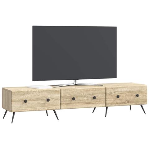 Mobile TV Rovere Sonoma 147 x 34,5 x 30 cm Legno ingegnerizzato - Foto 2