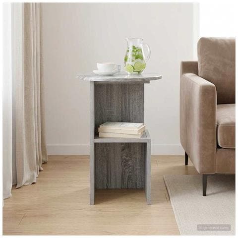 Tavolo laterale Grigio Sonoma Ø 39,5 x 55 cm - Foto 2