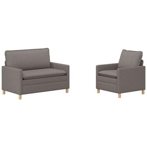 Set di divani 2 pz Tortora Tessuto - Foto 1