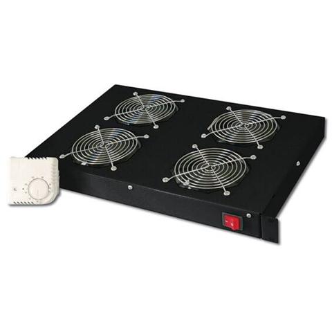Sistema Di Ventilazione Con Termostato Montaggio Frontale In Armadio 19" Con 4 Ventole - Colore Nero - Foto 1