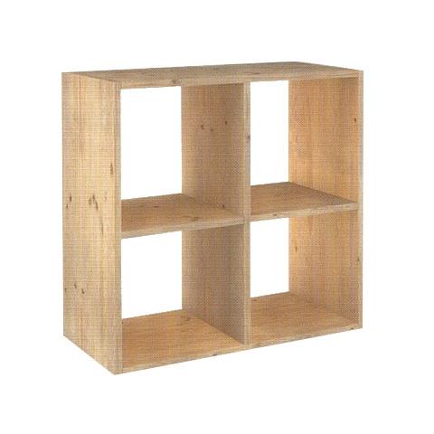 Cubo in Legno di Pino Multiuso Mobiletto Scaffale con Struttura Modulare - Foto 3