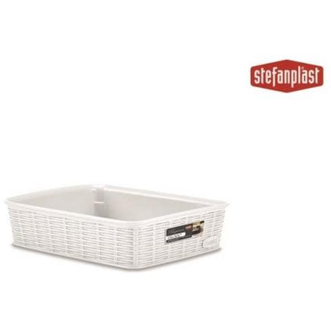 Cestino Elegance Rattan 20x14x6 Bianco - Foto 2