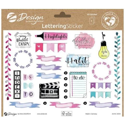 Zweckform Zdesign Trend Sticker Lettering Frame+titel Konturgestanzt, Aus Hochwertigem Fsc-papier, - 1 Stck (54544)  - Foto 1