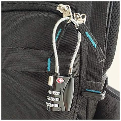 Tsa Approvato Deposito Locks Viaggi Serrature 3 Cifre Combinazione Flessibile Cavo Lucchetto Per Bagagli Valigia Zaino Borsa Per Computer Portatile Cerniere Piccolo Lucchetto Di Combinazione Per La Palestra Armadietti (nero)  - Foto 4